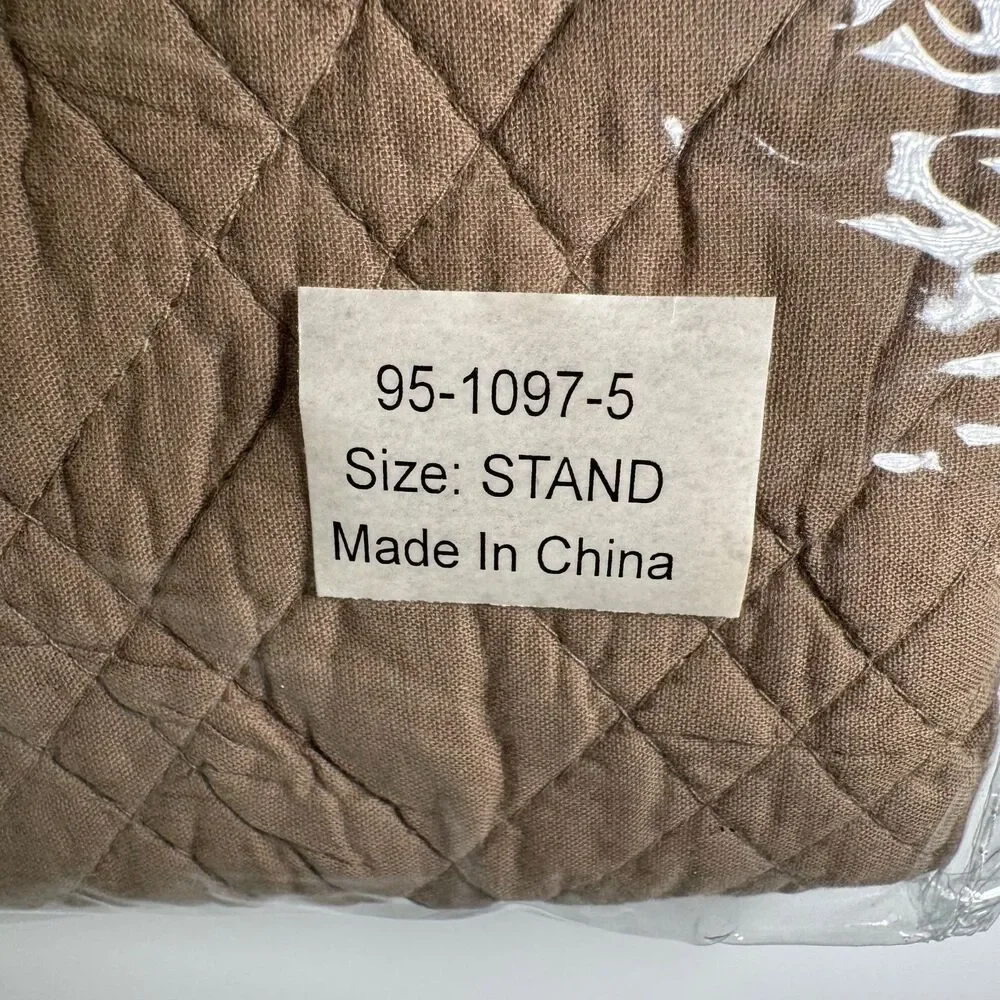 BrylaneHome BH Studio Reversible Quilted Pillow Sham Standard Taupe Brown NWT